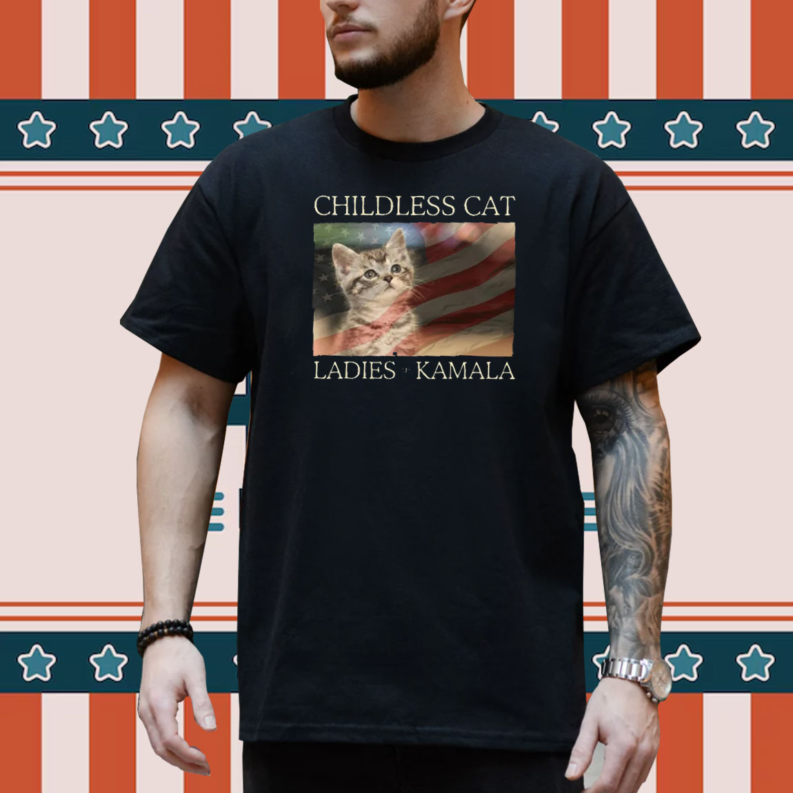 American Flag Cat Lady Kamala Shirt Childless Cat Ladies Kamala Shirt