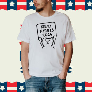 Cat Holding Kamala Harris Sign 2024 Shirt