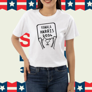 Cat Holding Kamala Harris Sign 2024 Shirt