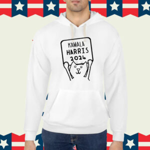 Cat Holding Kamala Harris Sign 2024 Shirt