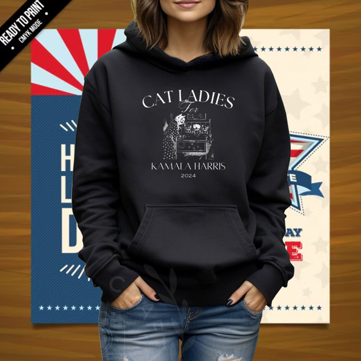 Cat Ladies for Kamala Shirt - A Bunch Of Childless Cat Ladies Who Are Miserable At Their Own Lives Shirt