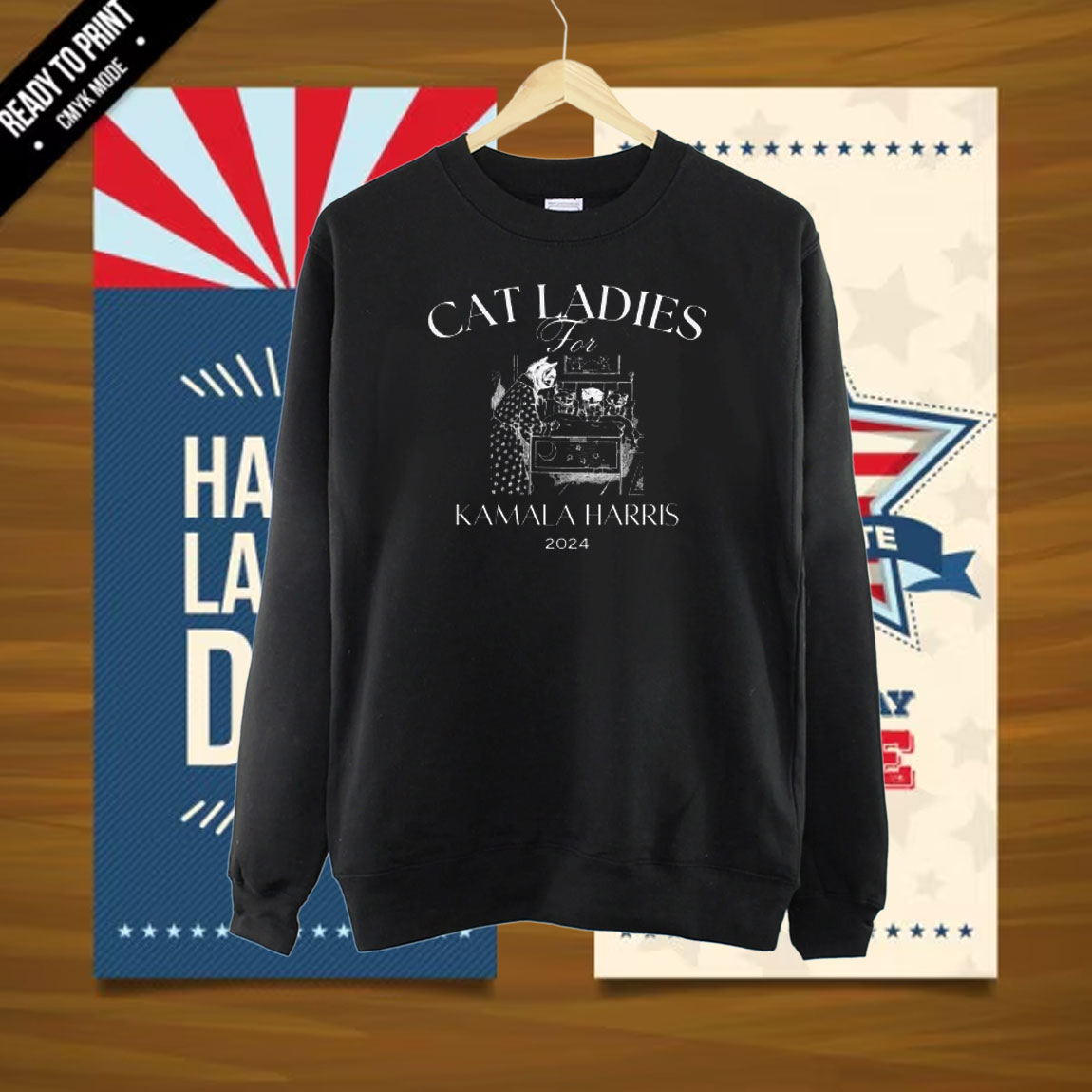 Cat Ladies for Kamala Shirt - A Bunch Of Childless Cat Ladies Who Are Miserable At Their Own Lives Shirt