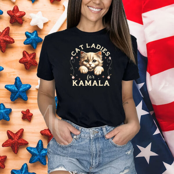 Cat Ladies for Kamala Shirt Kamala Harris Shirt Kamala 2024 Vote Democrat Feminist Shirt