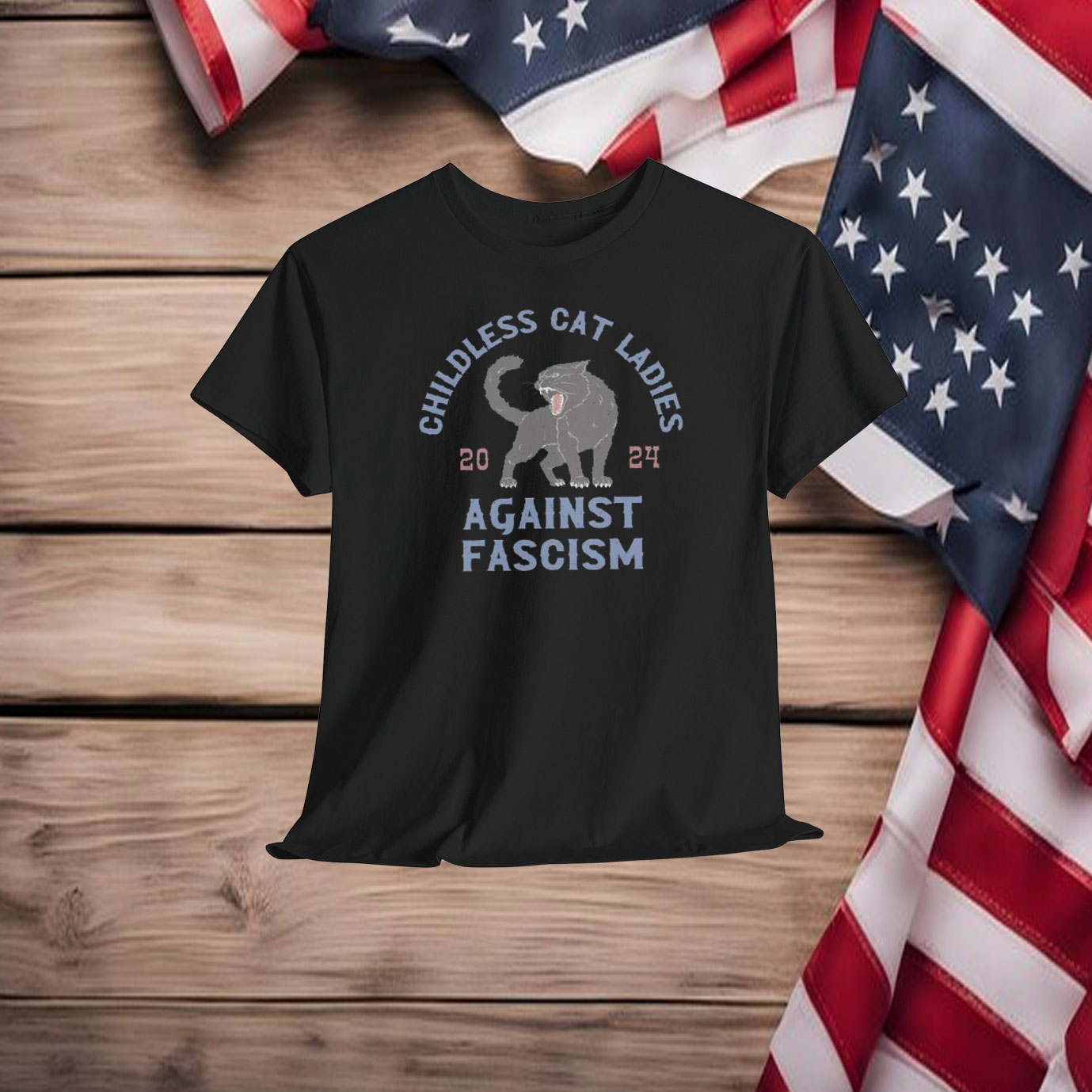 Childless Cat Ladies Against Fascism Shirt, Funny 2024 Election Shirt