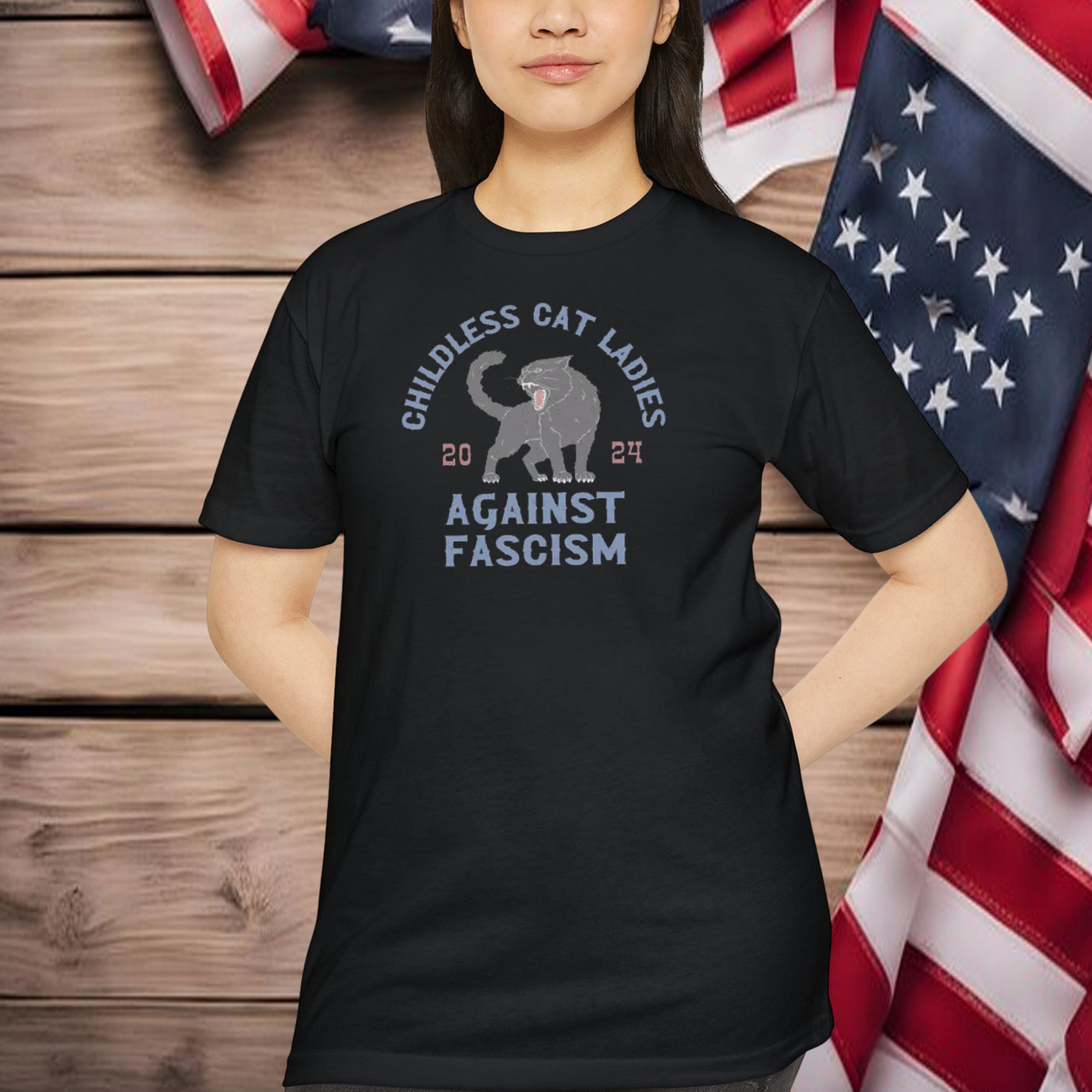 Childless Cat Ladies Against Fascism Shirt, Funny 2024 Election Shirt