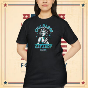 Childless Cat Lady 2024 T-shirt - Retro Cat Lady Shirt