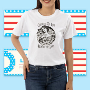 Childless Cat Lady, Beware of Claws, Vintage Cat Lady, Feminist Shirt