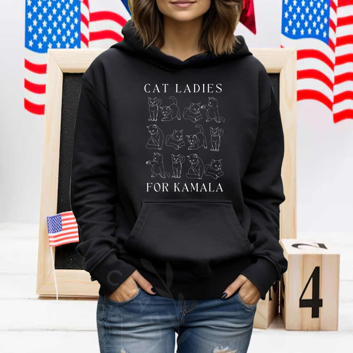 Childless Cat Lady Cat Ladies for Kamala For the People Madam President Kamala Harris Shirt