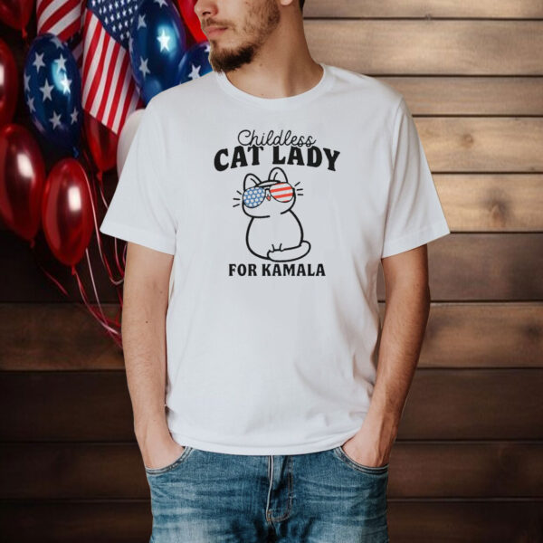 Childless Cat Lady For Kamala Shirt, Vote Blue 2024, Democrat Shirt