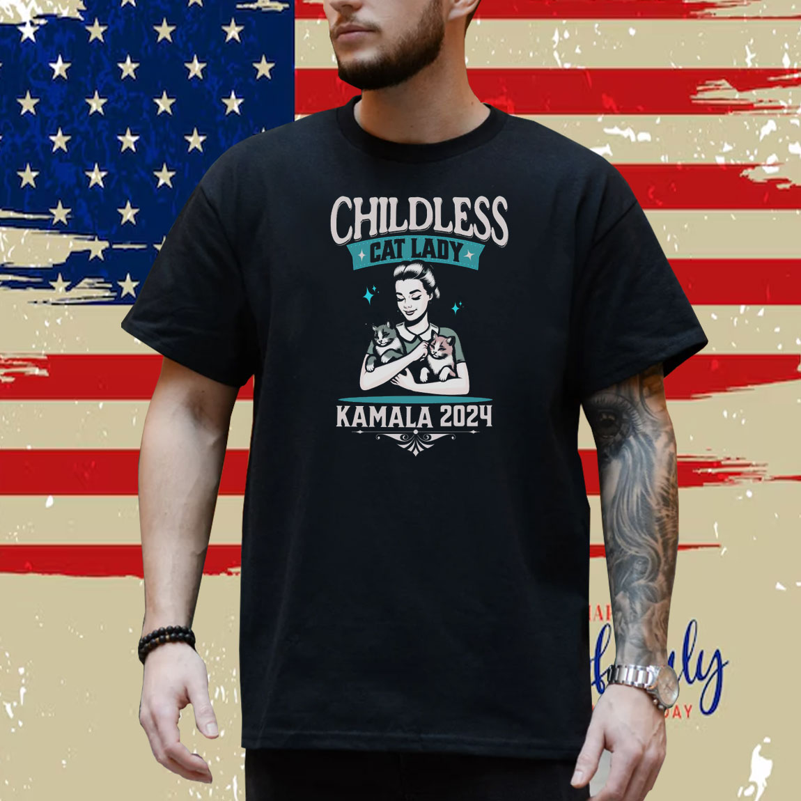 Childless Cat Lady For Kamala shirt, Retro Catlady, Kamala Harris for President Shirt