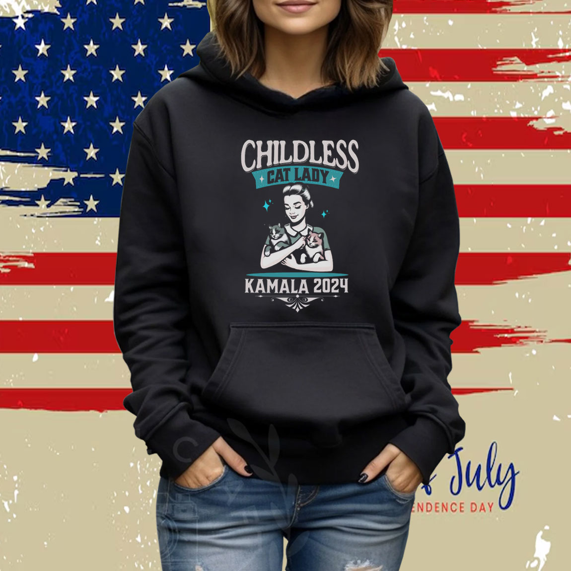 Childless Cat Lady For Kamala shirt, Retro Catlady, Kamala Harris for President Shirt