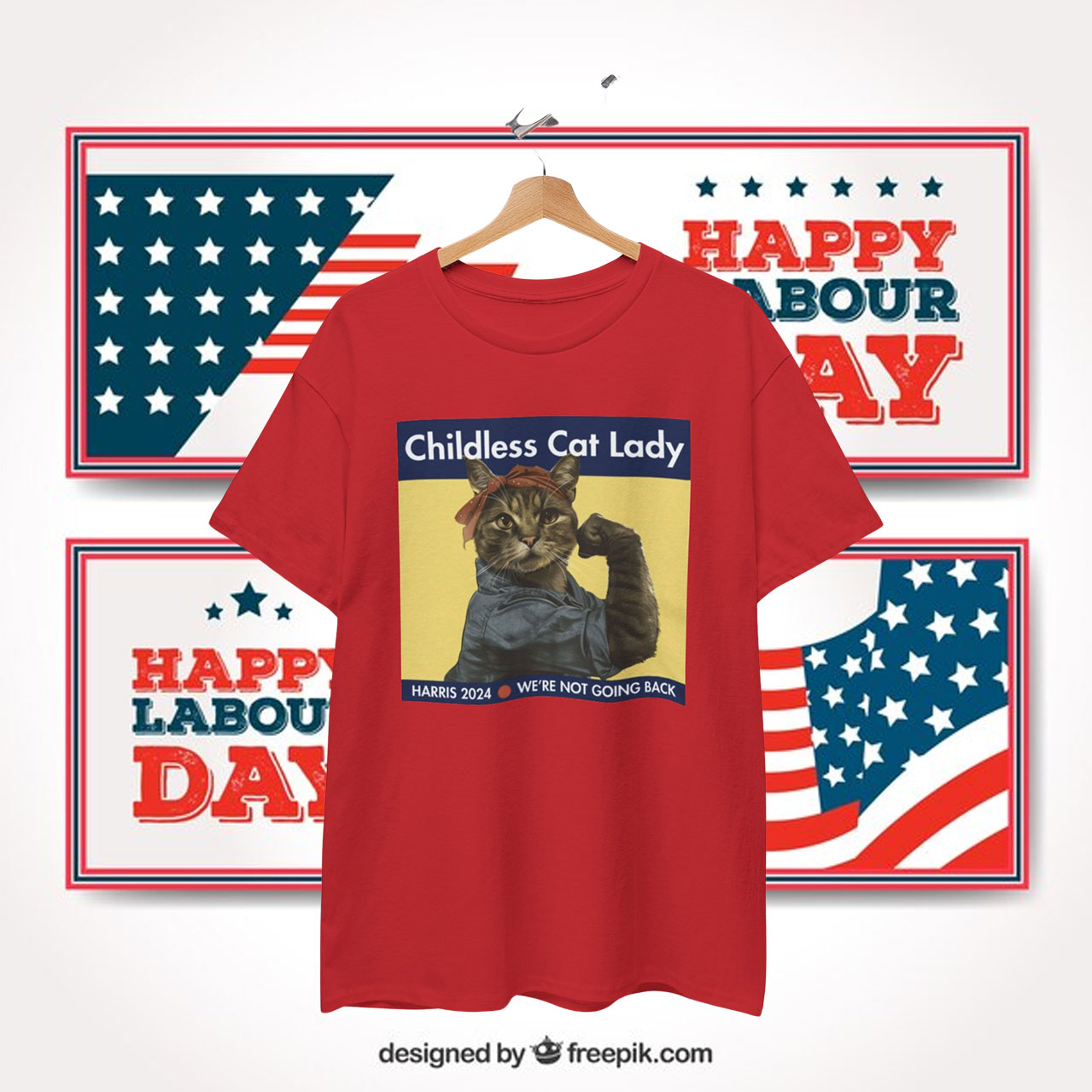 Childless Cat Lady Harris 2024 We're Not Going Back Unisex Shirt