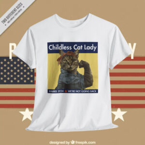 Childless Cat Lady Harris 2024 We're Not Going Back Womens Shirt