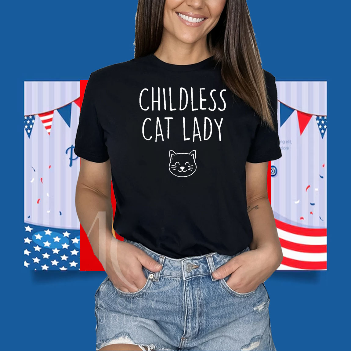 Childless Cat Lady Tshirt 2024 Election Political Shirts, Kamala Shirt
