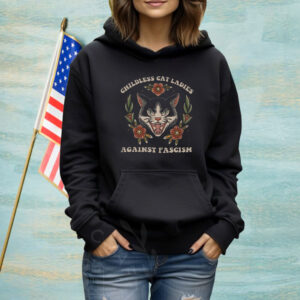 Childless For Cat Ladies For Harris 2024 Shirt, Childless Cat Ladies Against Fascism Shirt