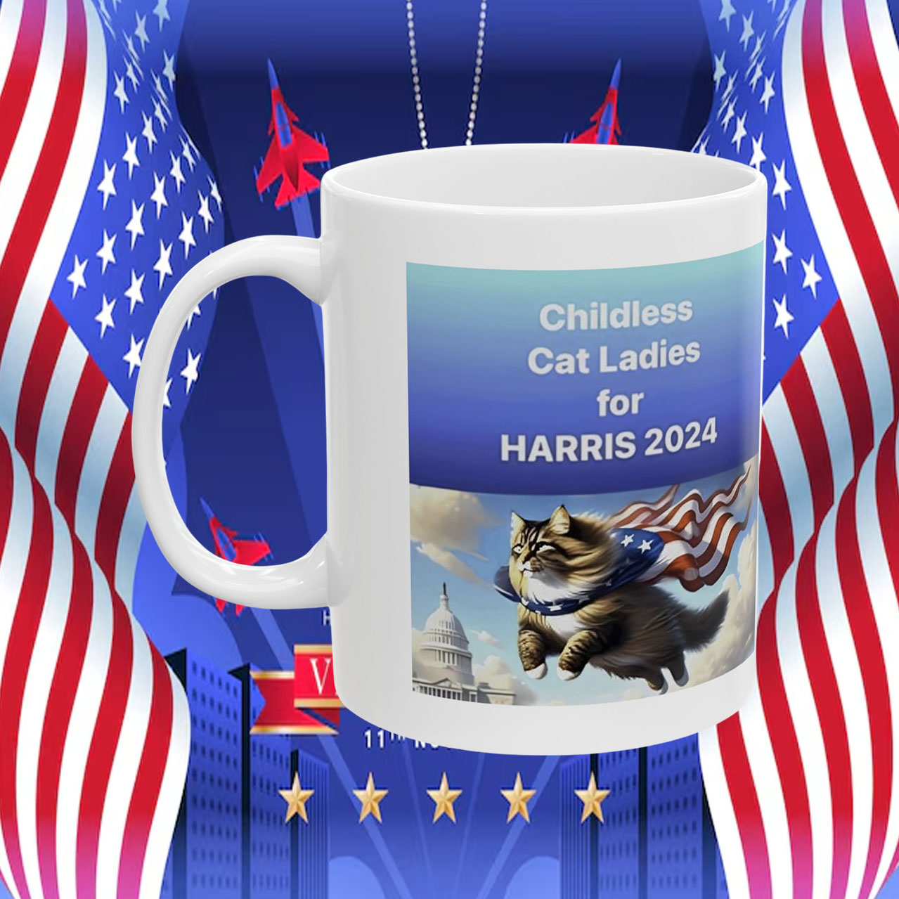 Childless For Cat Ladies For Kamala Harris 2024 Mug