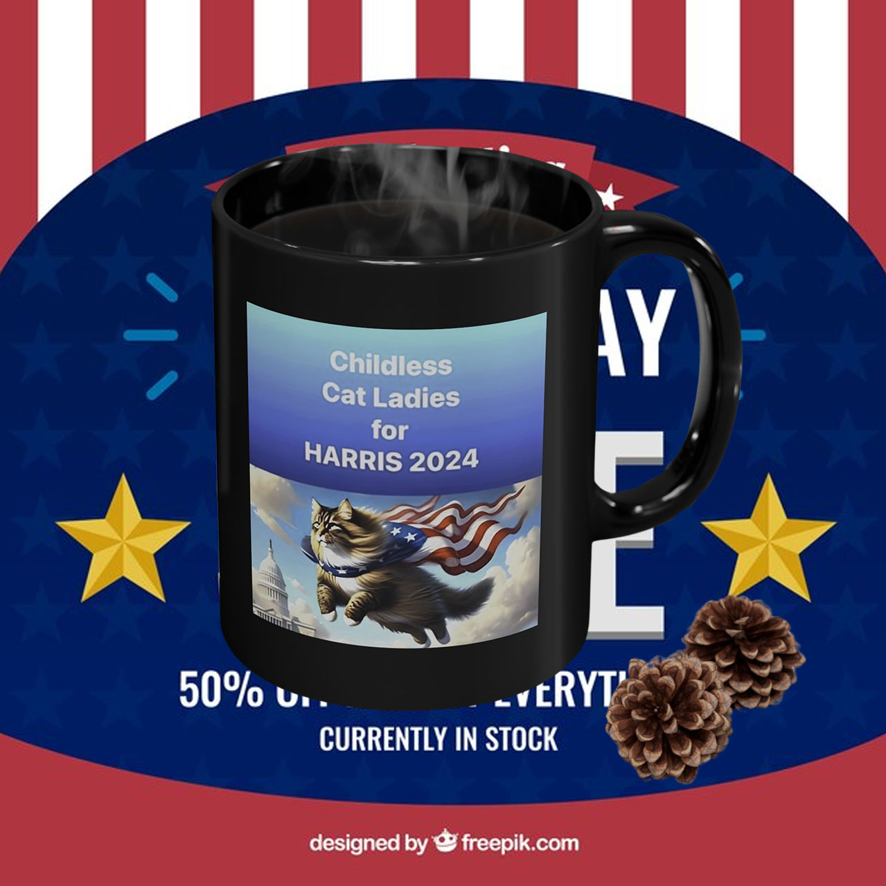 Childless For Cat Ladies For Kamala Harris Mug