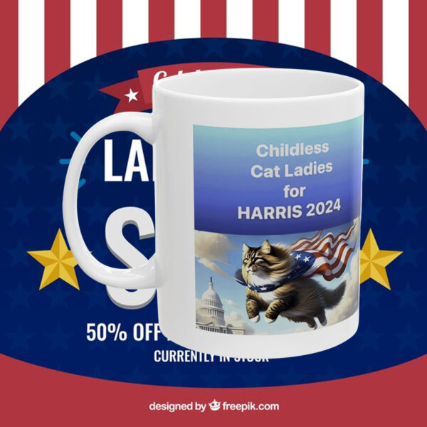 Childless For Cat Ladies For Kamala Harris Mug