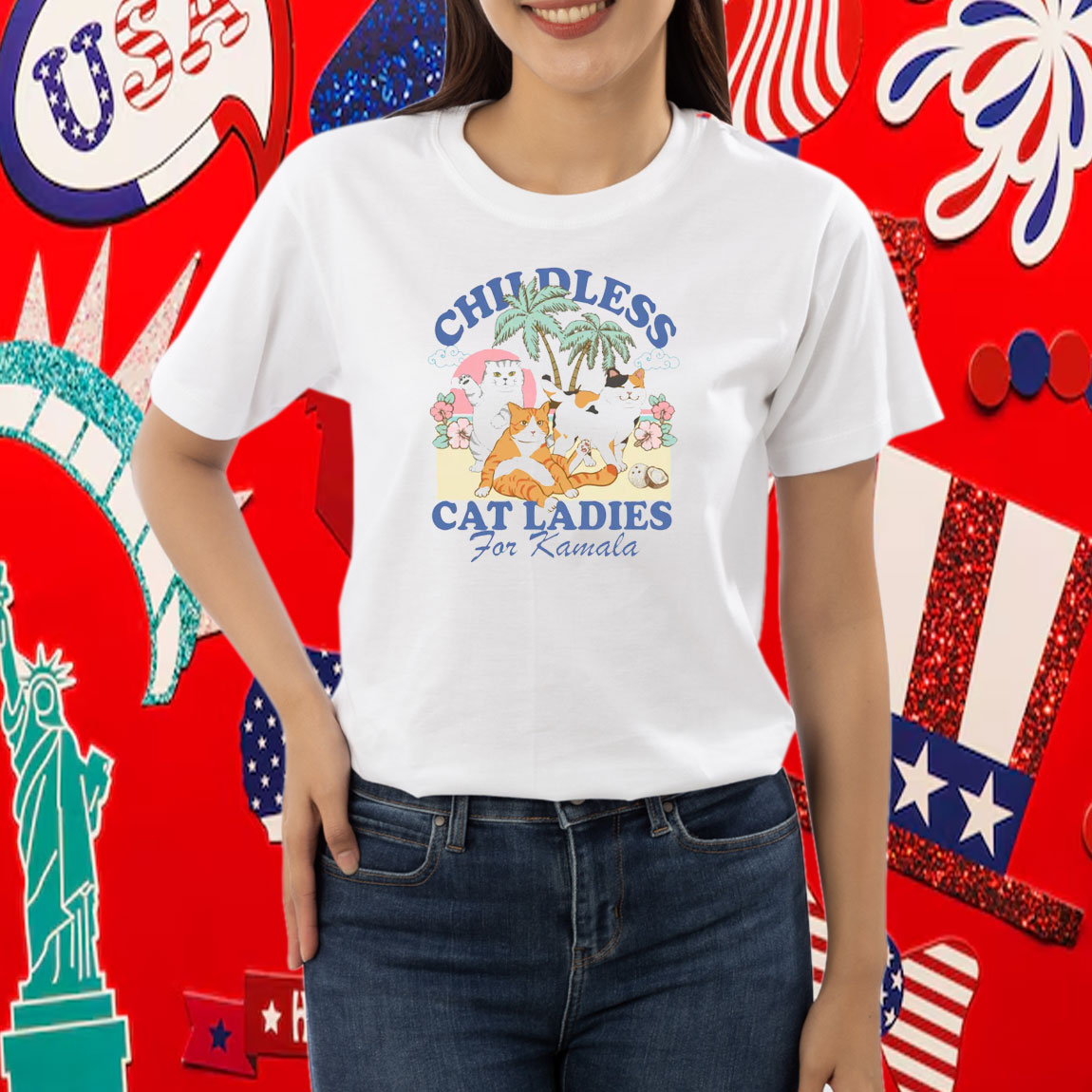 Childless cat lady for kamala Childless cat lady for harris Shirt