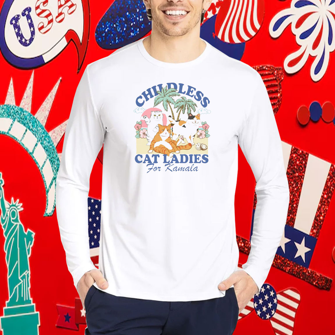 Childless cat lady for kamala Childless cat lady for harris Shirt