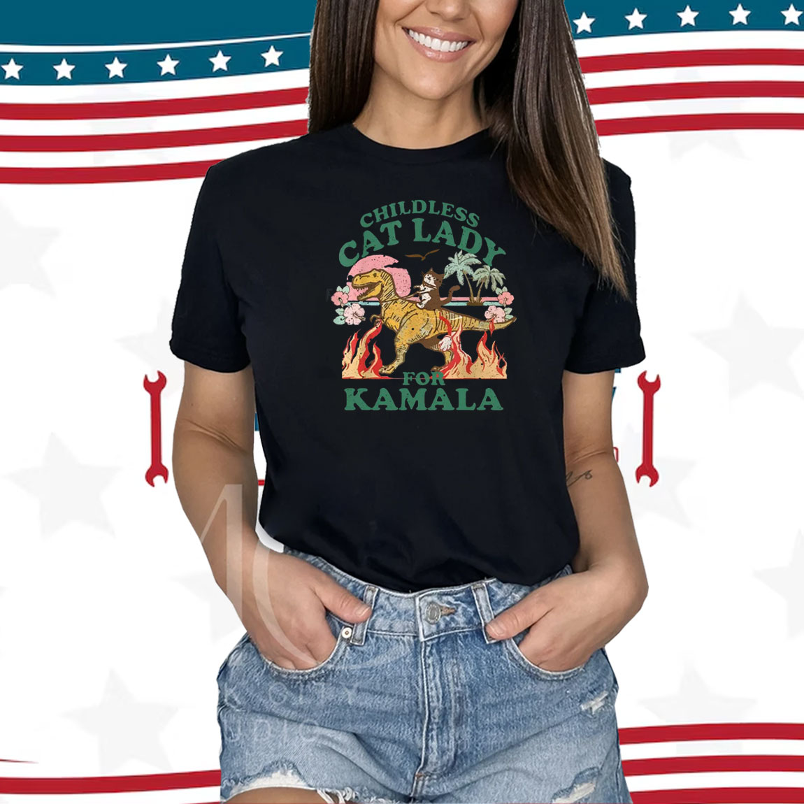 Childless cat lady for kamala Shirt, Childless cat lady for harris Shirt