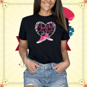 Chucks & Pearls Pearl Heart 2022 Shirt, This Childless Cat Lady Is Voting Kamala Shirt