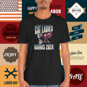 Comfort Colors Childless Cat Ladies Kamala 2024 Flying Cat American Flag Cape Shirt