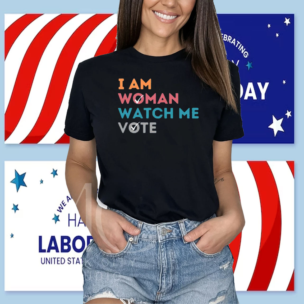 I Am Woman Watch Me Vote Shirt, Election 2024 Shirt, Voter Registration Election Shirt