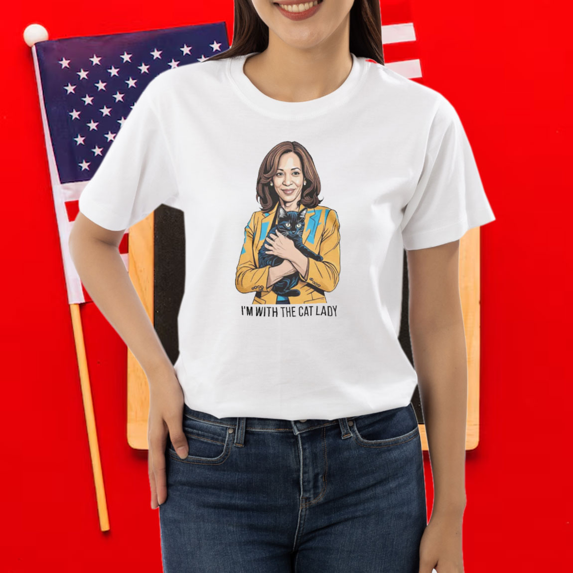 I'm with the cat lady shirt I'm with Kamala Harris T-Shirt Kamala Harris 2024 Shirt