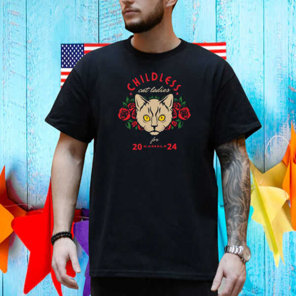 Kamala Harris 2024 T Shirt Childless Cat Lady Madam Vice President Vote For Kamala Shirt