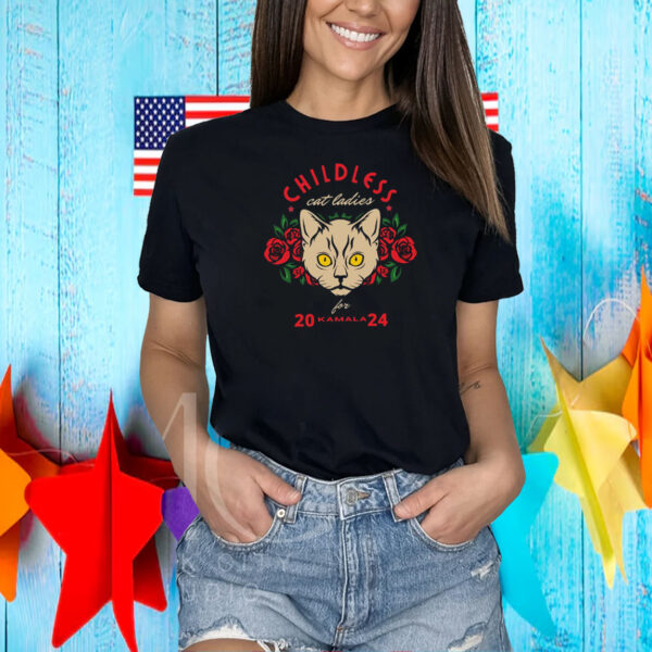 Kamala Harris 2024 T Shirt Childless Cat Lady Madam Vice President Vote For Kamala Shirt
