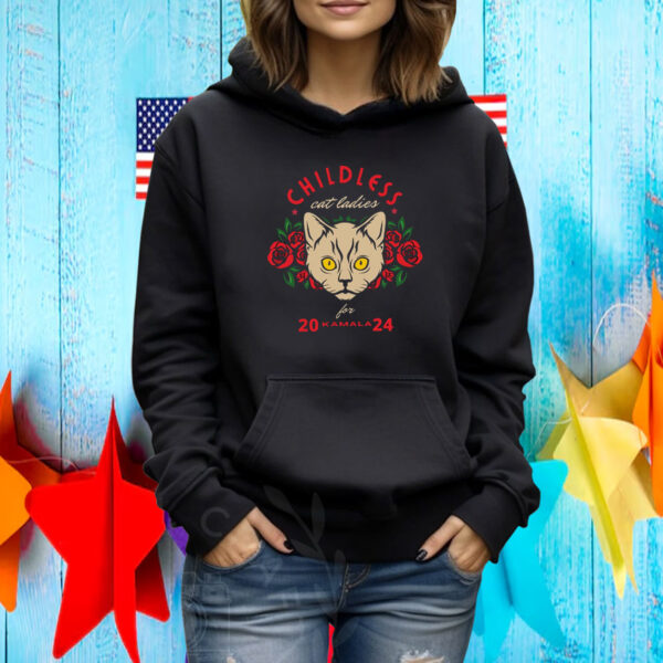 Kamala Harris 2024 T Shirt Childless Cat Lady Madam Vice President Vote For Kamala Shirt