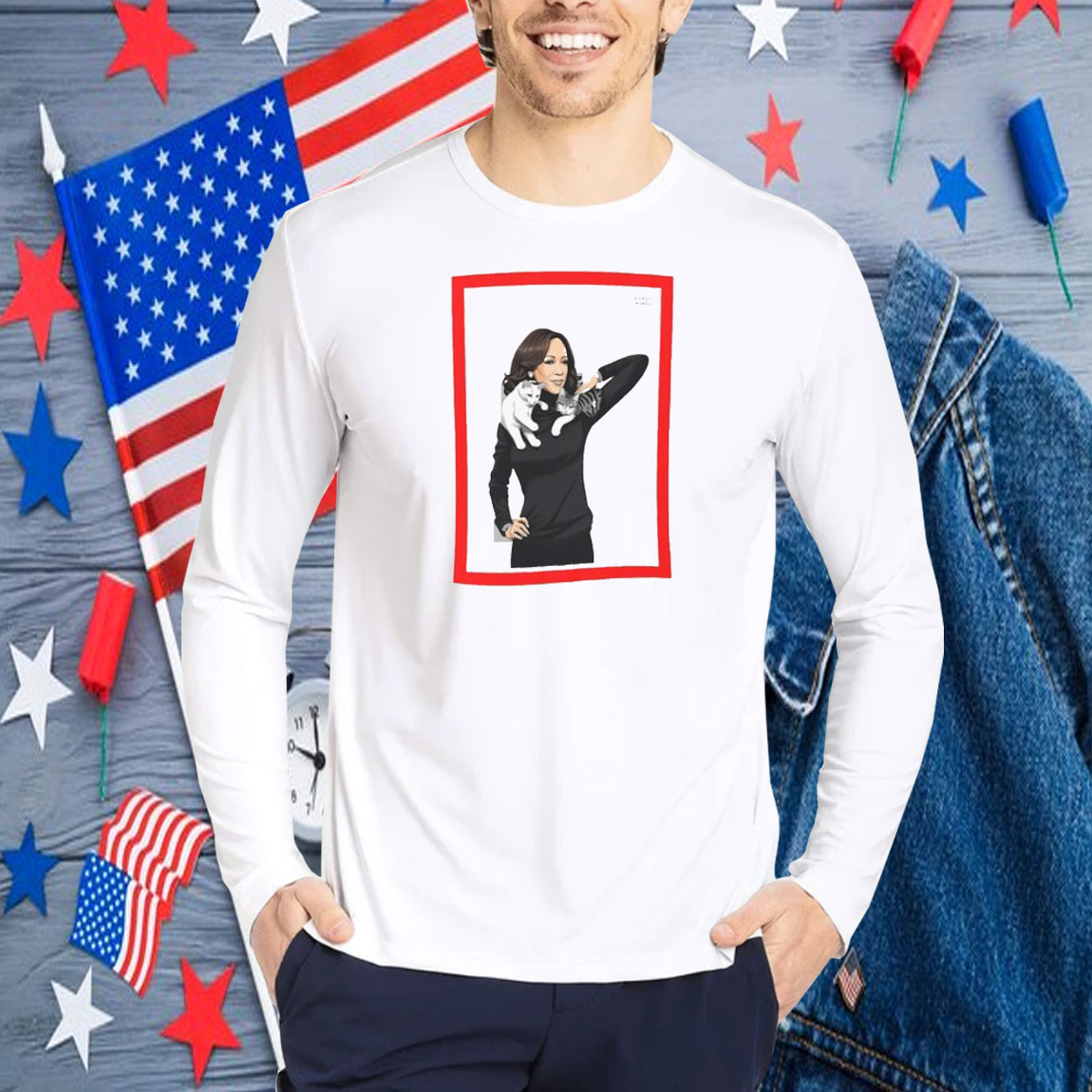Kamala Harris Cat Ladies Shirt, Election 2024, Vote Blue Feminist Activist Madam President Shirt