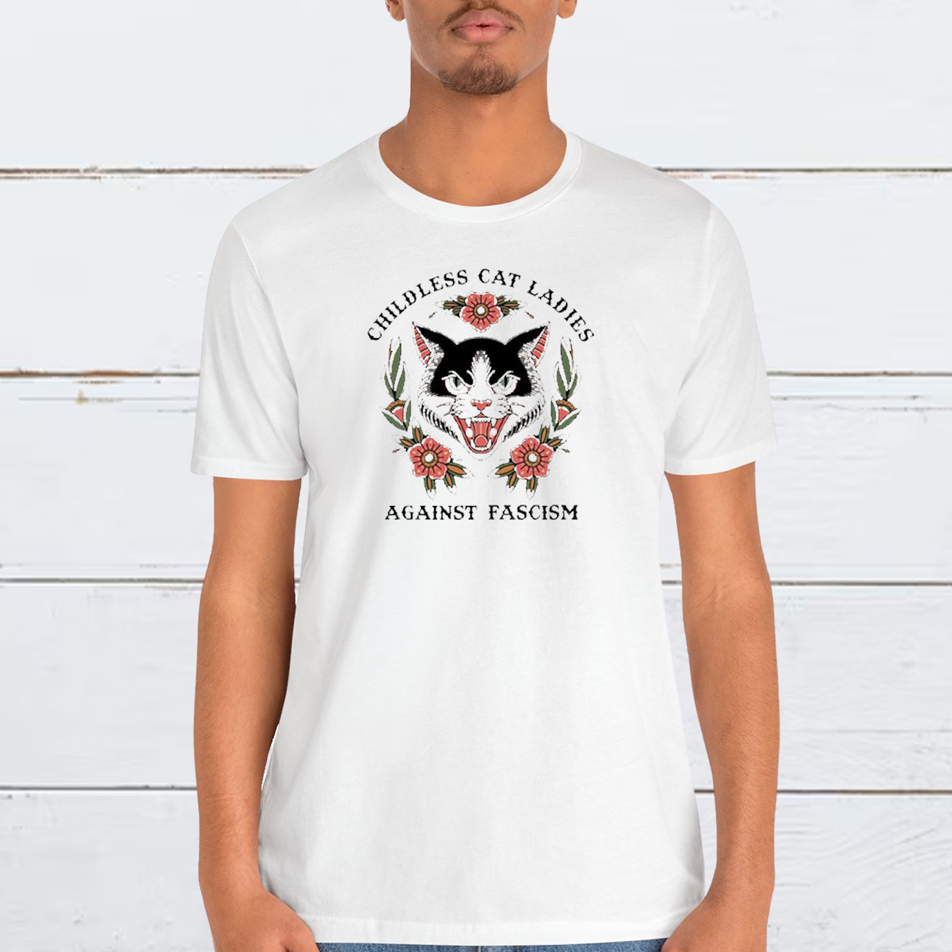 Kamala Harris Childless Cat Ladies Against Fascism T-Shirt