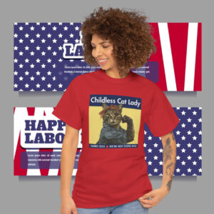 Original Childless Cat Lady Harris 2024 We're Not Going Back Shirt
