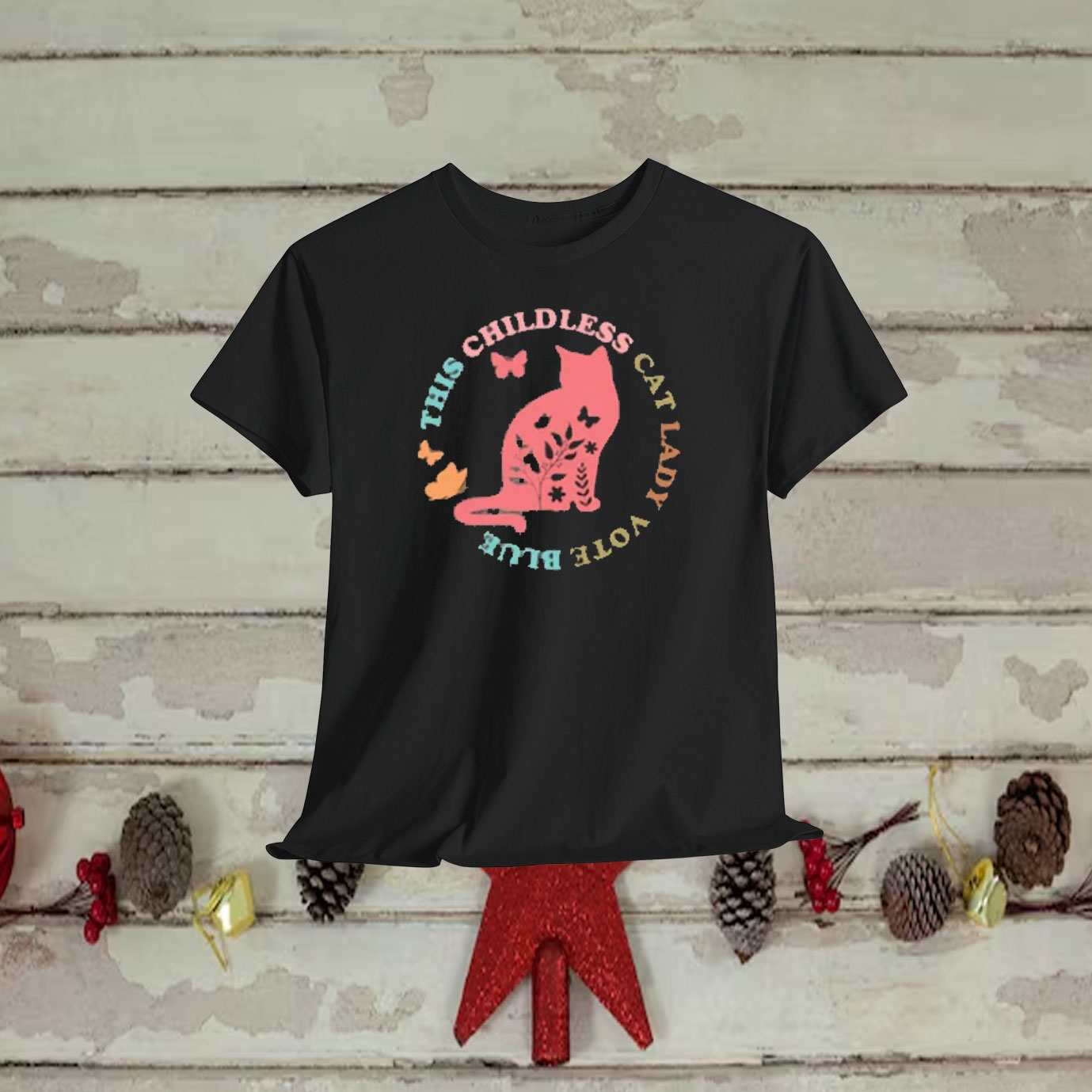 This Childless Cat Lady Vote Blue Shirt, In My Proud Childless Cat Lady Era Shirt