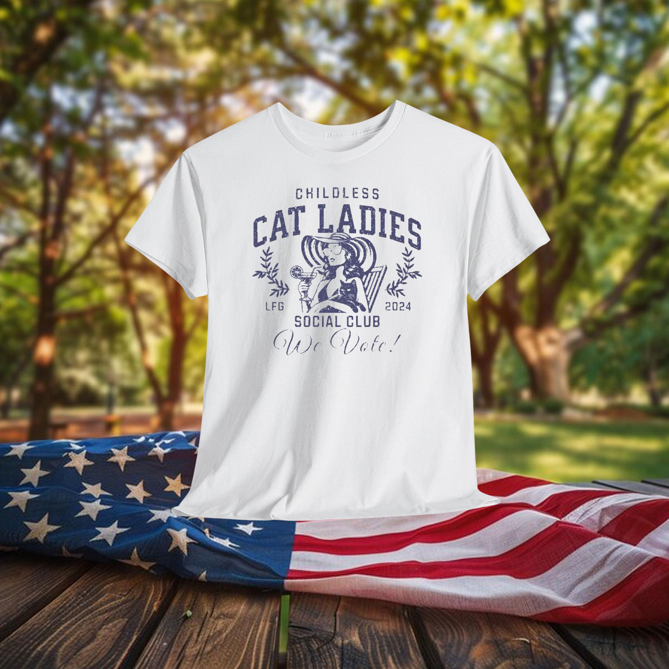 Vote Blue Childless Cat Ladies Social Club Tee, Positive Election Shirt