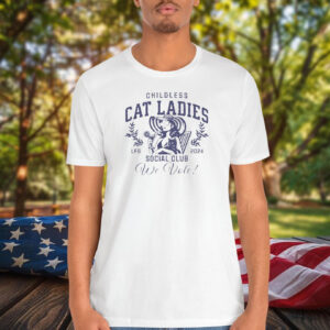 Vote Blue Childless Cat Ladies Social Club Tee, Positive Election Shirt