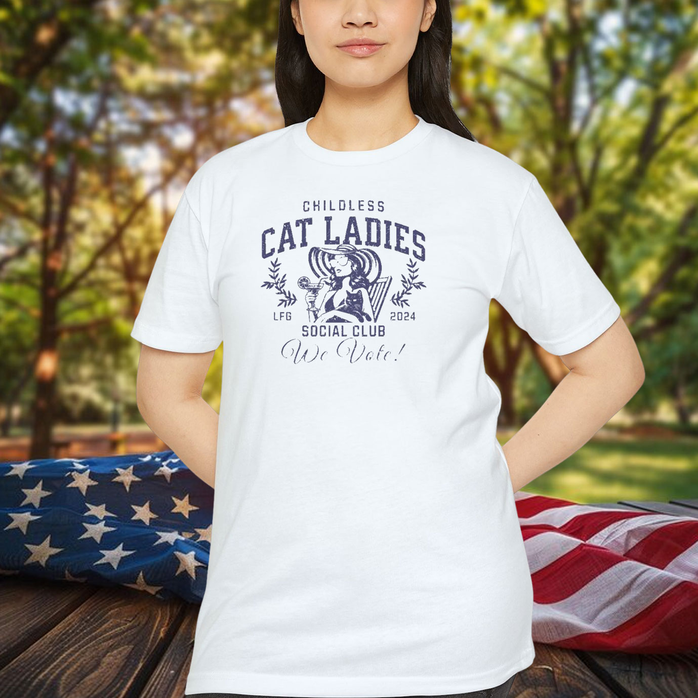 Vote Blue Childless Cat Ladies Social Club Tee, Positive Election Shirt