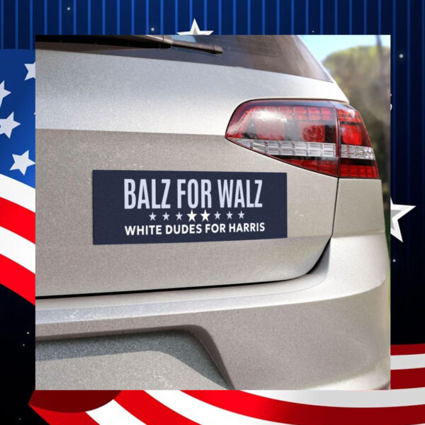 Balz For Walz White Dudes For Harris Car Magnet