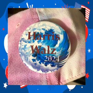 Blue Wave Harris Walz button