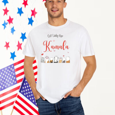 Cat Lady for Kamala Harris Walz 2024 Unisex T-Shirt