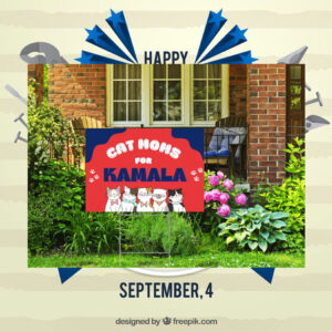Cat Moms For Kamala Harris 2024 Yard Sign