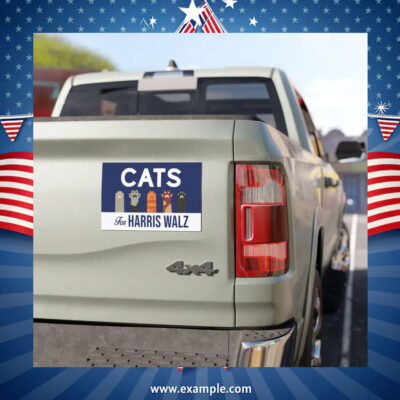 Cats For Harris Walz 2024 Car Magnet