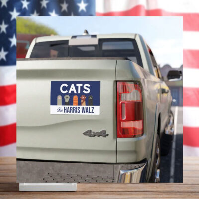 Cats For Harris Walz Car Magnet