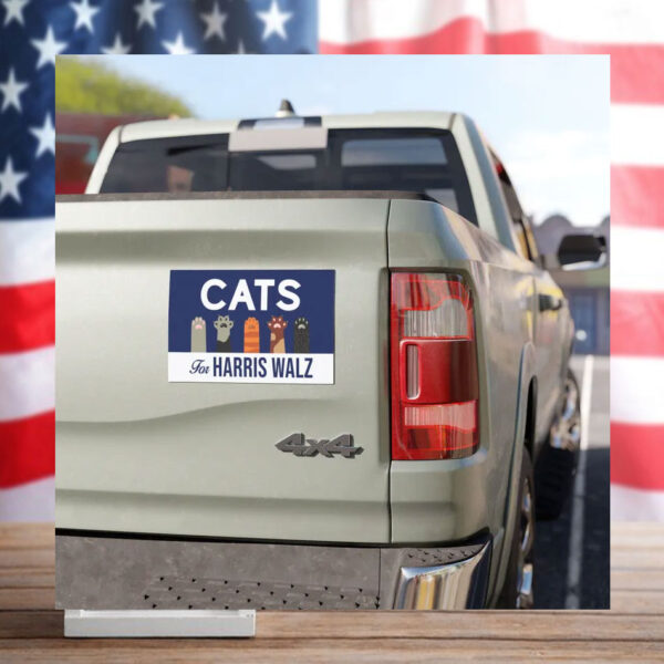 Cats For Harris Walz Car Magnet