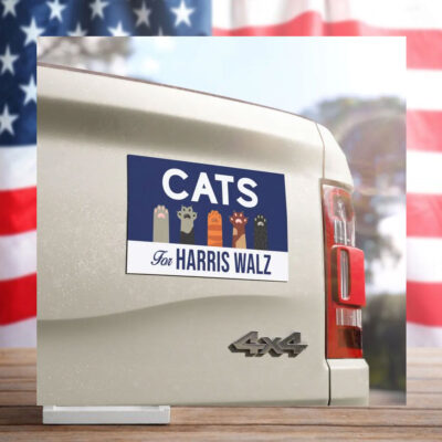 Cats For Harris Walz Car Magnet