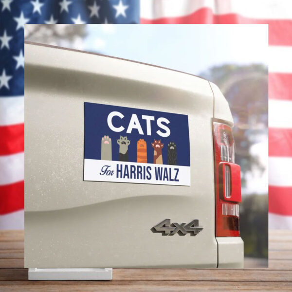 Cats For Harris Walz Car Magnet