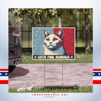 Cats For Kamala Yard Sign, Cat Ladies For Kamala Sign