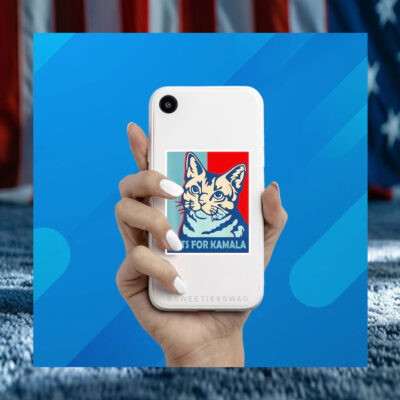 Cats for Kamala Harris Waterproof Laptop Water Bottle Vinyl Sticker